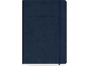 Ημερολόγιο ημερήσιο The Writing Fields Softline 2000 14x21cm 2023 με λάστιχο soft εξώφυλλο με υφή δέρματος μπλε